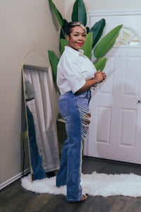 Pearl “Drippin’-Rippin’ Distressed Jeans”