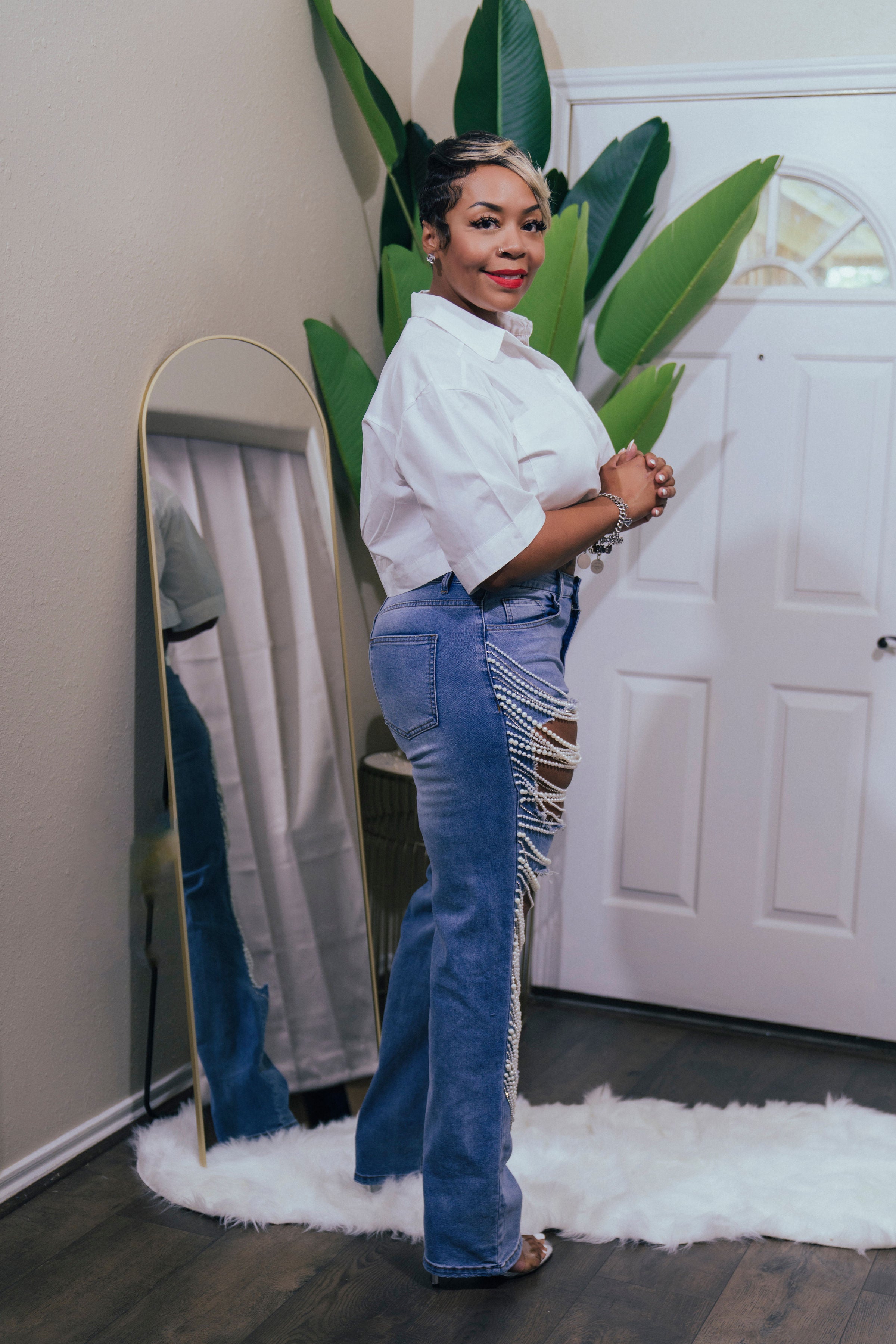 Pearl “Drippin’-Rippin’ Distressed Jeans”