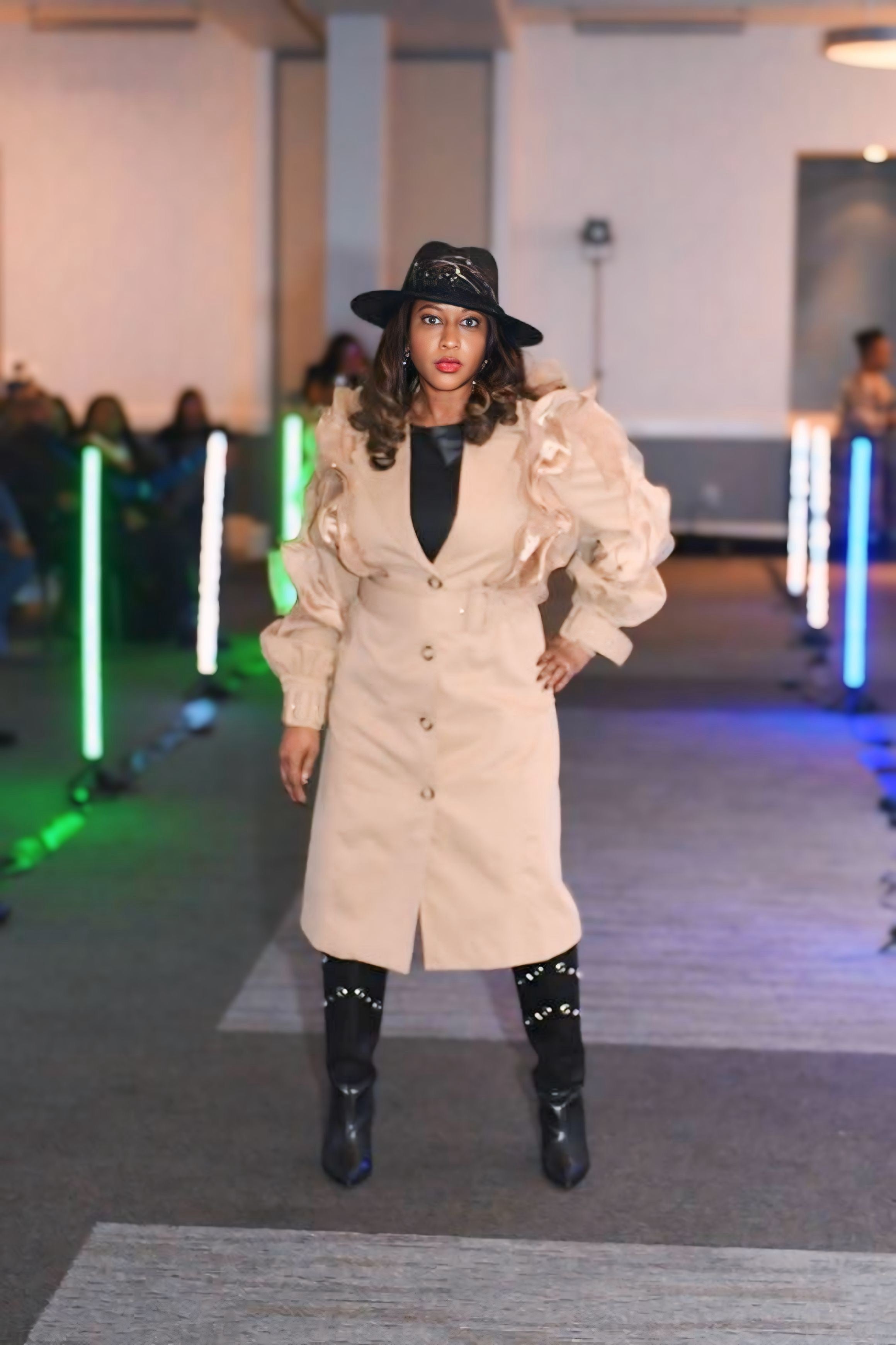 Chic Statement Coat with Dramatic Sleeves