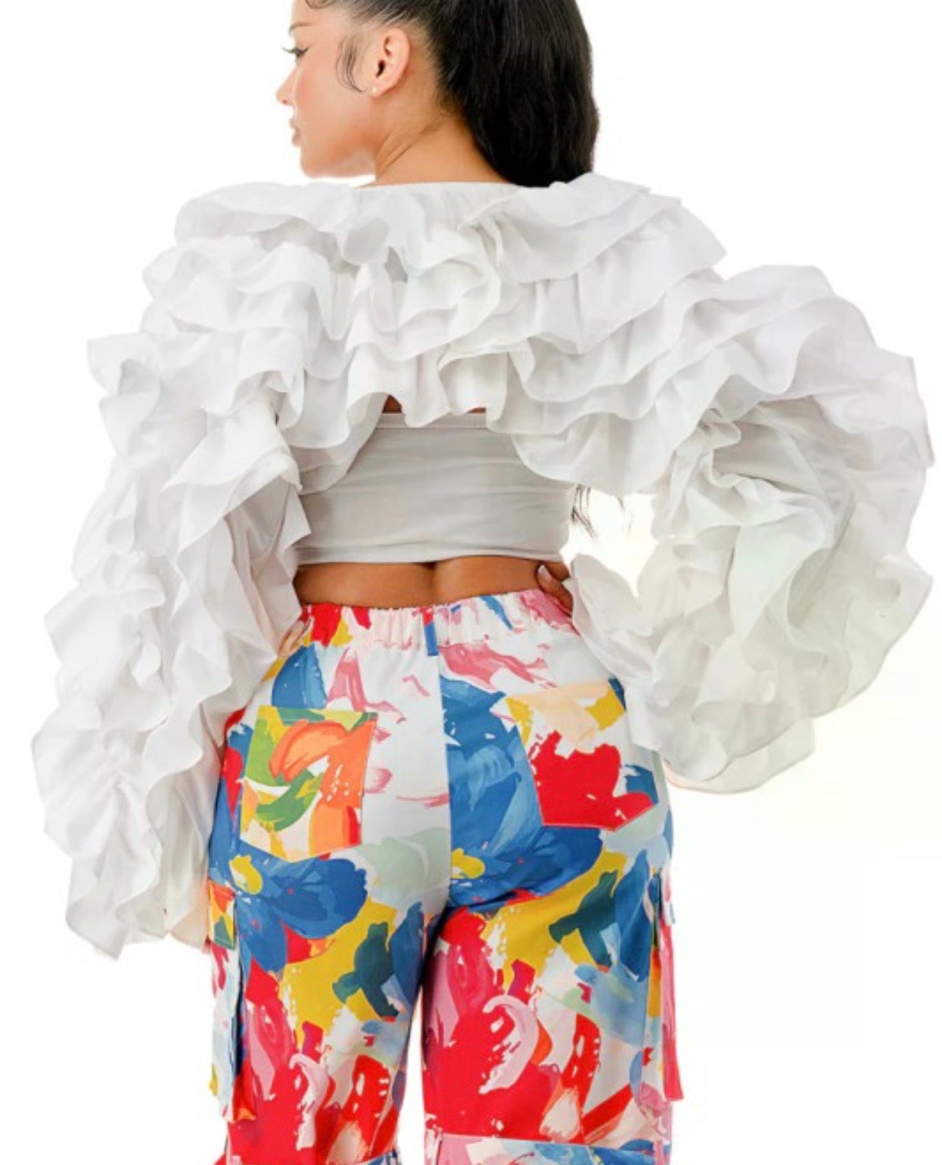 Drama Queen Ruffle Sleeve Fashion Jacket
