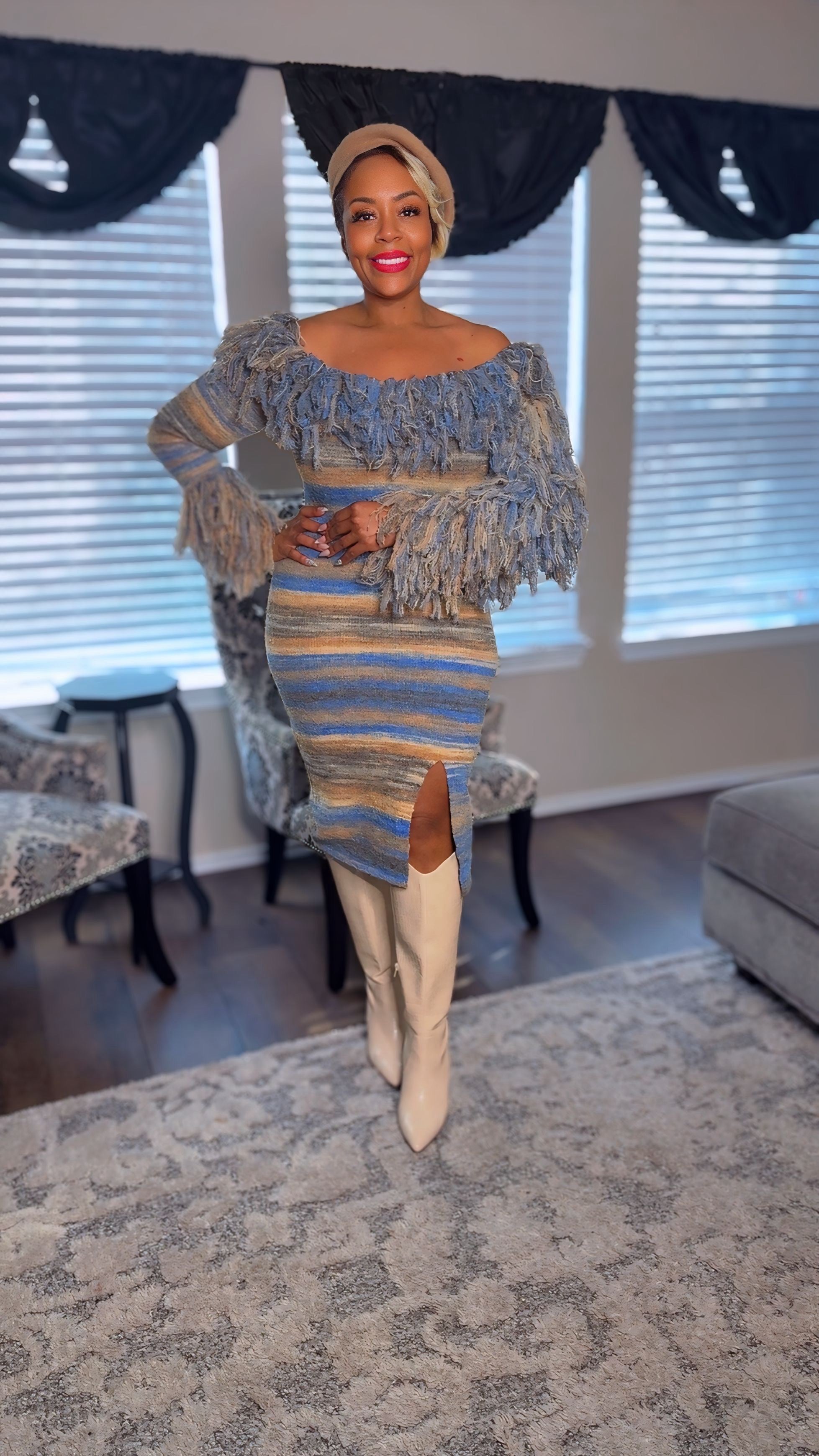 Cozy Luxe Stretch Knit Winter Dress (Size Inclusive)