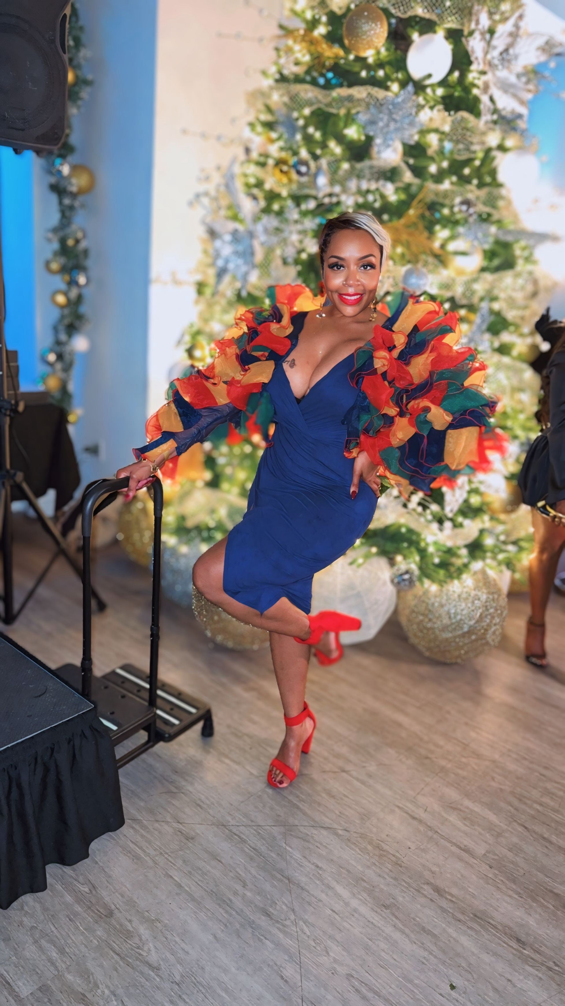 Multicolor Ruffle Statement Jacket