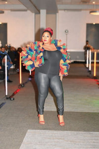 Multicolor Ruffle Statement Jacket