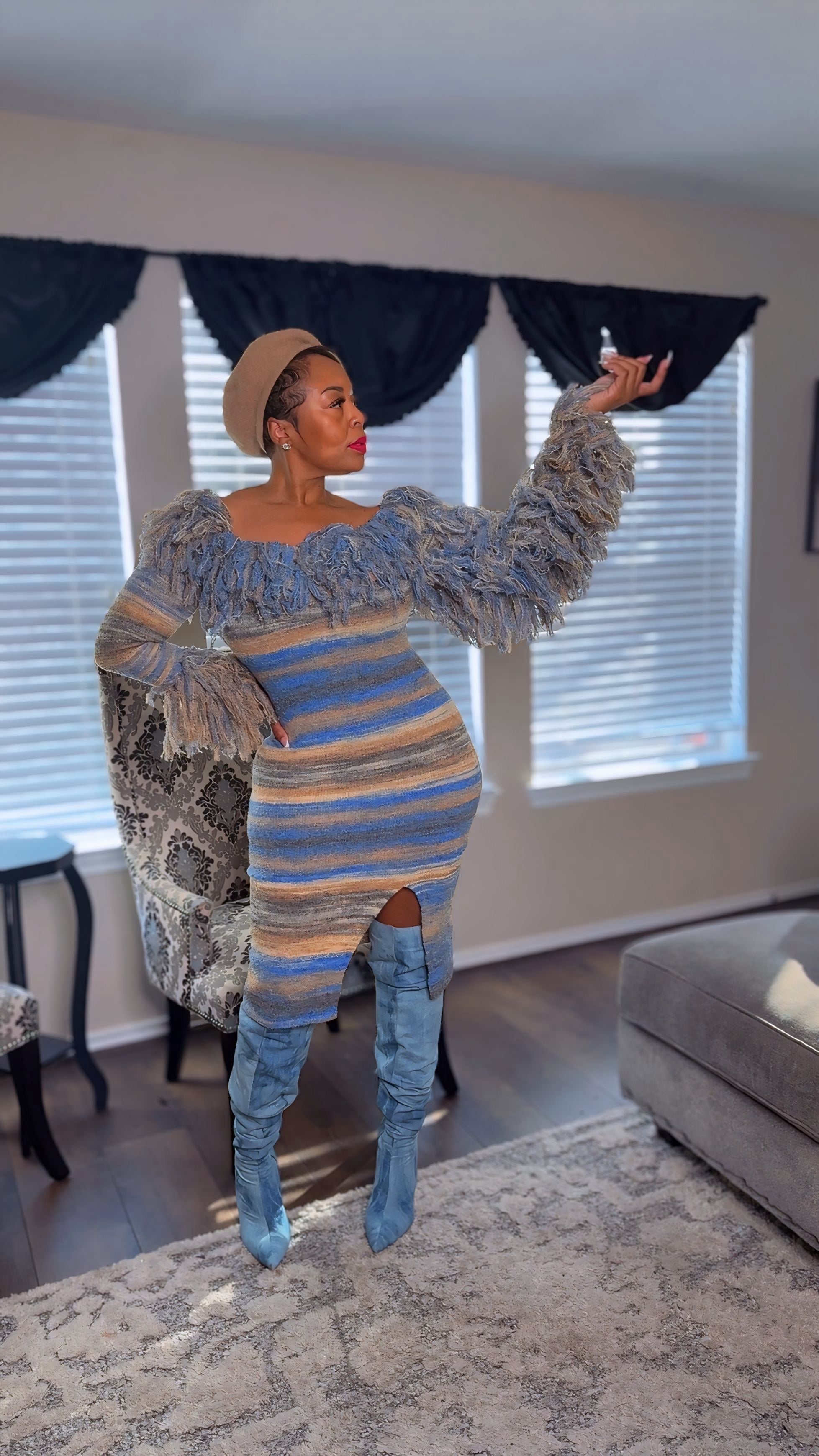 Cozy Luxe Stretch Knit Winter Dress (Size Inclusive)