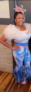 *PLUS*  Blink Ruffle Pants -Blue