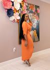 Hour Glass - Wrap Dress (Orange/Coral)