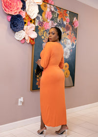 Hour Glass - Wrap Dress (Orange/Coral)
